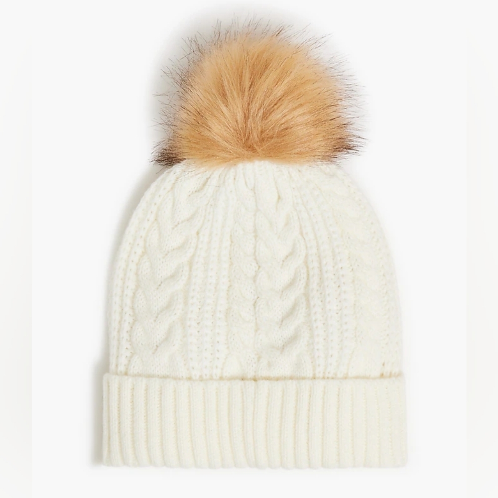 JCrew Cable Pom Beanie